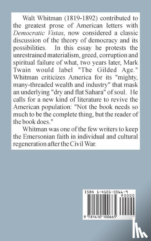 Whitman, Walt - Democratic Vistas and Other Papers