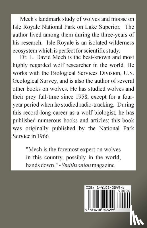 Mech, L David - The Wolves of Isle Royale