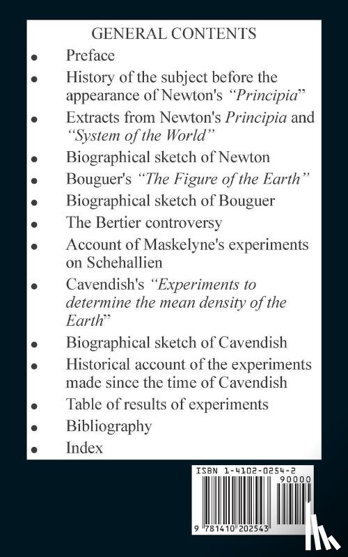 Newton, Sir Isaac, Bouguer, Pierre, Henry, Cavedish - The Laws of Gravitation