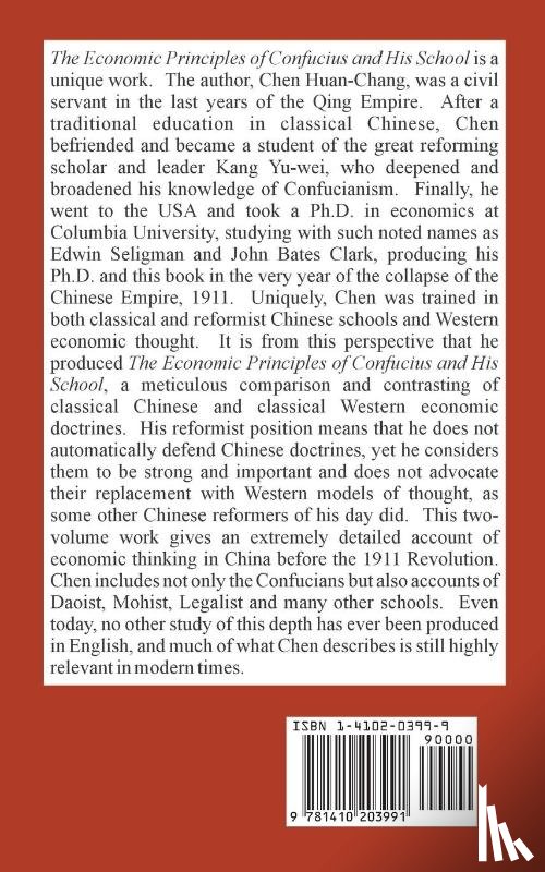Huan-Chang, Chen - The Economics Principles of Confucius and His School (Volume One)