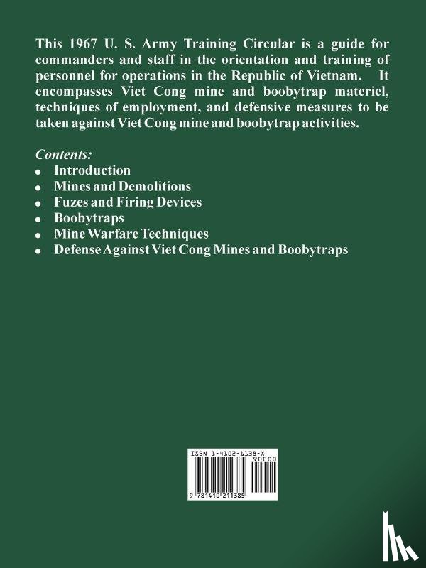 United States Army - Viet Cong Boobytraps, Mines and Mine Warfare Techniques