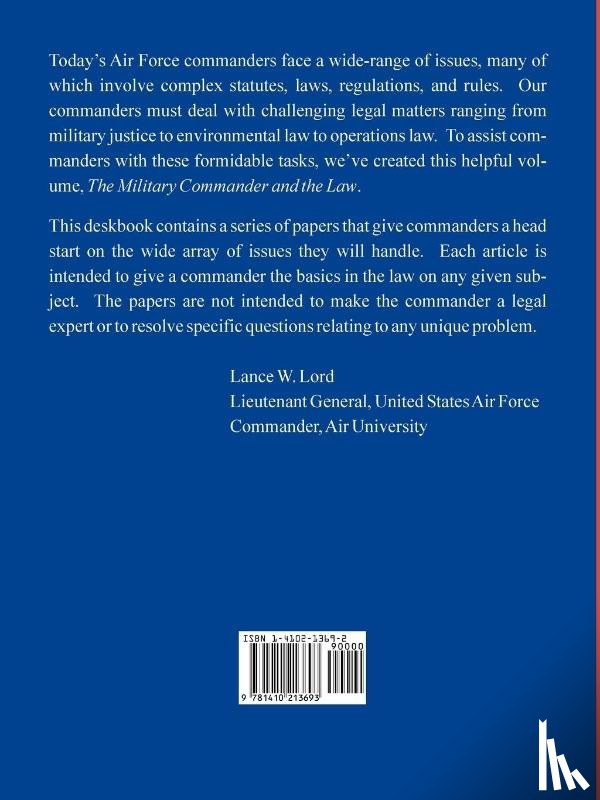 Air Force Judge Advocate General School - The Military Commander and the Law