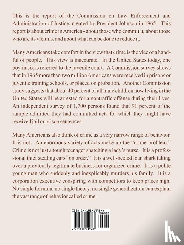 President's Commision on Law Enforcement - The Challenge of Crime in a Free Society