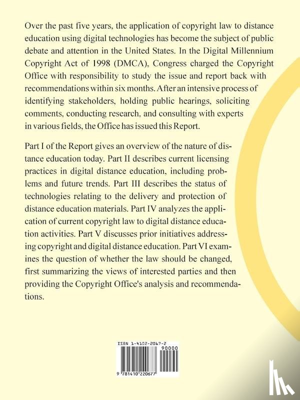 U S Copyright Office, The Library of Congress - Report on Copyright and Digital Distance Education