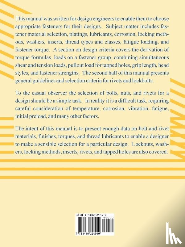 Barrett, Richard T, NASA - Fastener Design Manual