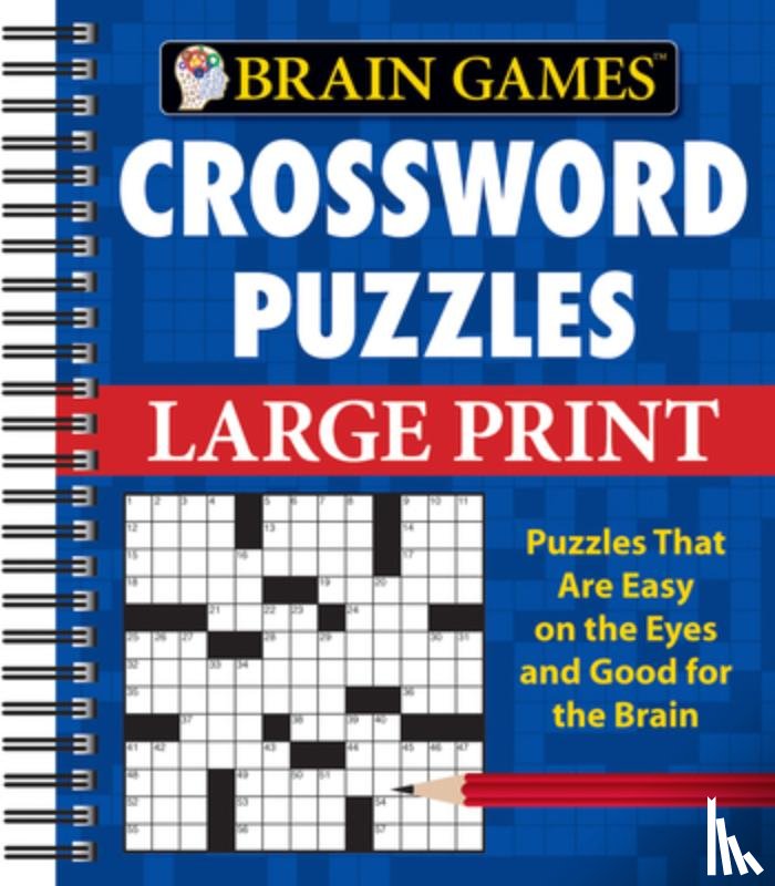 Publications International Ltd - Brain Games - Crossword Puzzles - Large Print (Blue)