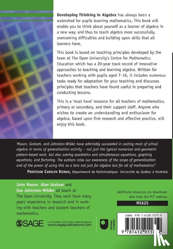 Mason, John, Graham, Alan, Johnston-Wilder, Sue - Developing Thinking in Algebra