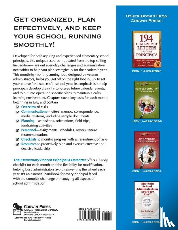 Ricken, Robert, Terc, Michael, Ayres, Ida - The Elementary School Principal's Calendar