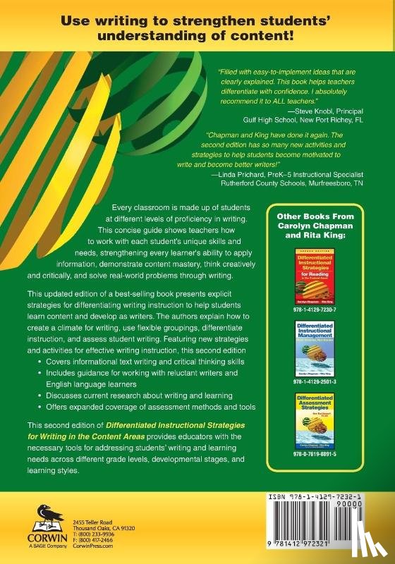  - Differentiated Instructional Strategies for Writing in the Content Areas
