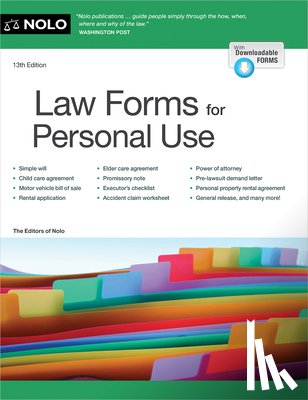 Nolo the Editors, The Editors of Nolo - Law Forms for Personal Use