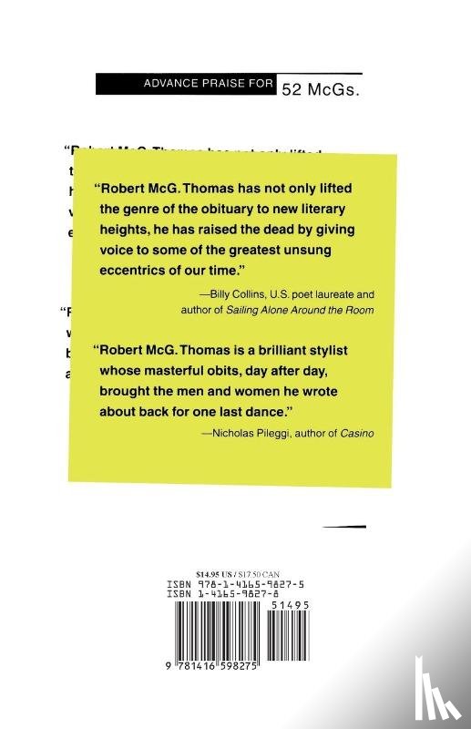 Thomas, Robert McG. - 52 McGs.