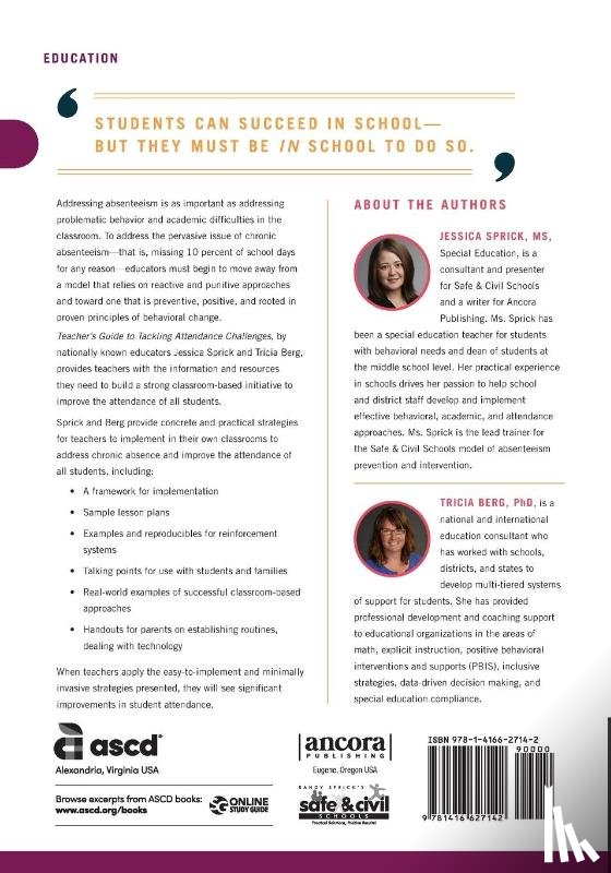 Sprick, Jessica, Berg, Tricia - Teacher's Guide to Tackling Attendance Challenges