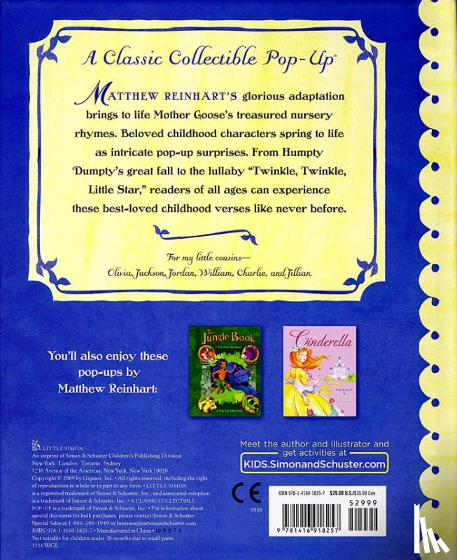 Reinhart, Matthew - A Pop-Up Book of Nursery Rhymes
