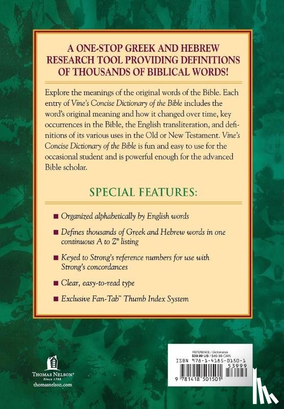 Vine, W. E. - Vine's Concise Dictionary of Old and New Testament Words
