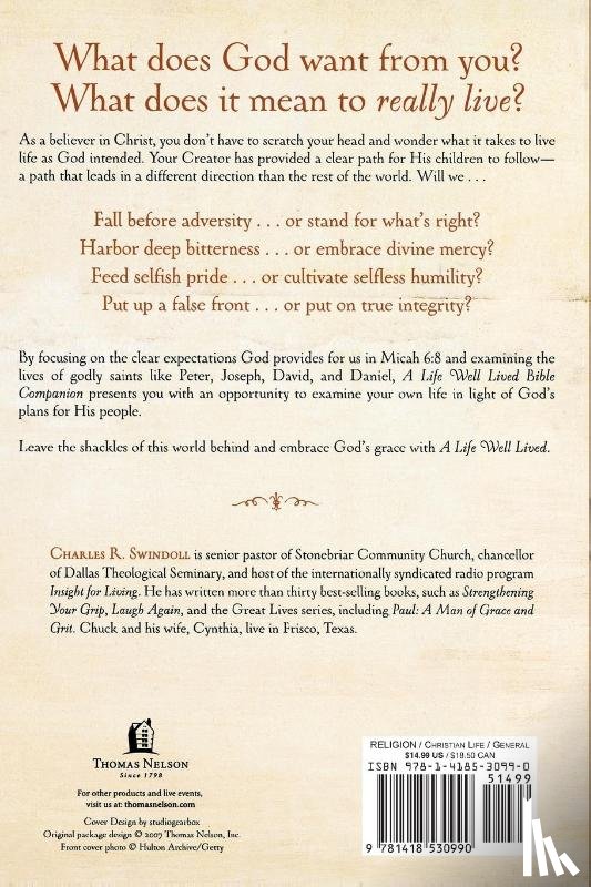 Swindoll, Charles R. - A Life Well Lived Bible Companion