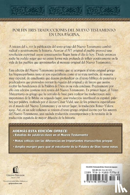 Vidal, César - Majority Text Greek-Spanish Interlinear New Testament