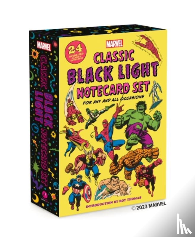 Marvel Entertainment - Marvel Classic Black Light Notecard Set: 24 Oversized Cards + Envelopes for Any and All Occasions