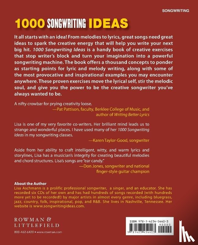 Aschmann, Lisa - 1000 Songwriting Ideas