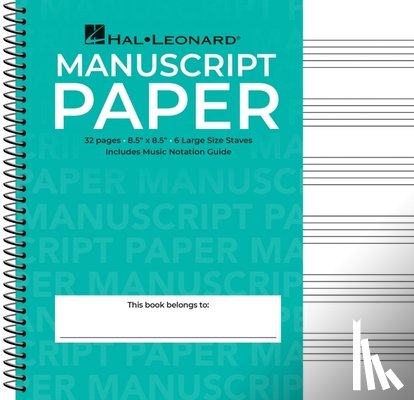  - Wide Staff Wirebound Manuscript Paper (Aqua Cover)