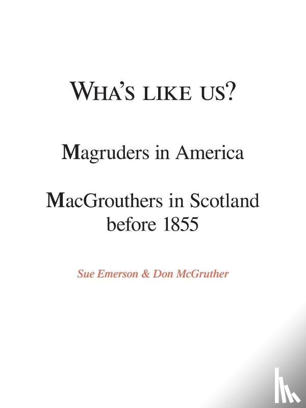 Emerson, Sue, McGruther, Don - Wha's Like Us?