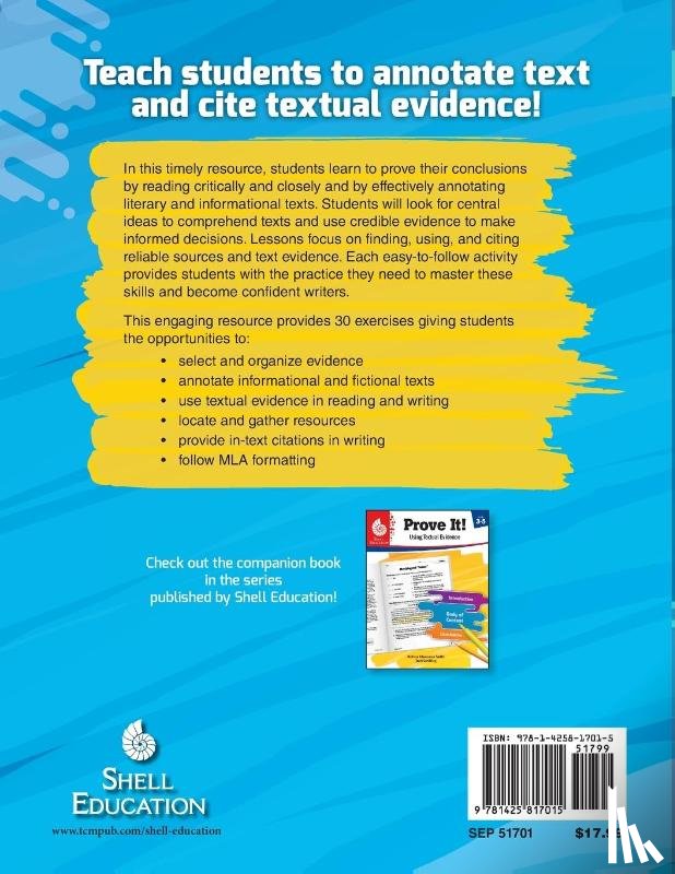 Cheesman Smith, Melissa, Schilling, Terri - Prove It! Using Textual Evidence, Levels 6-8