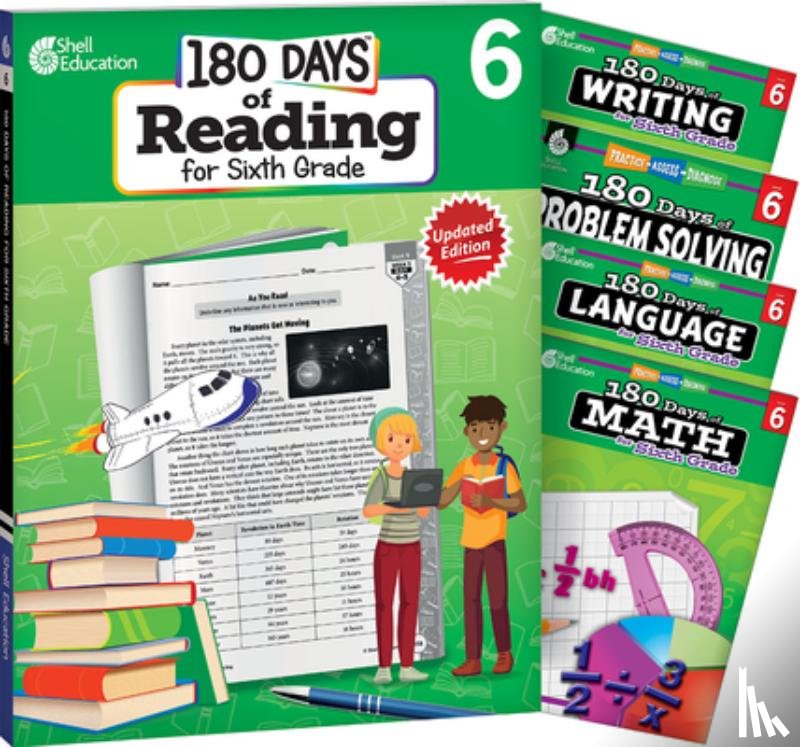 Multiple Authors - 180 Days(tm) Reading, Math, Problem Solving, Writing, & Language for Grade 6: 5-Book Set: Practice, Assess, Diagnose