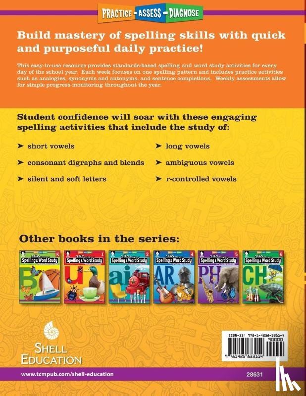 Pesez Rhoades, Shireen - 180 Days™: Spelling and Word Study for Third Grade