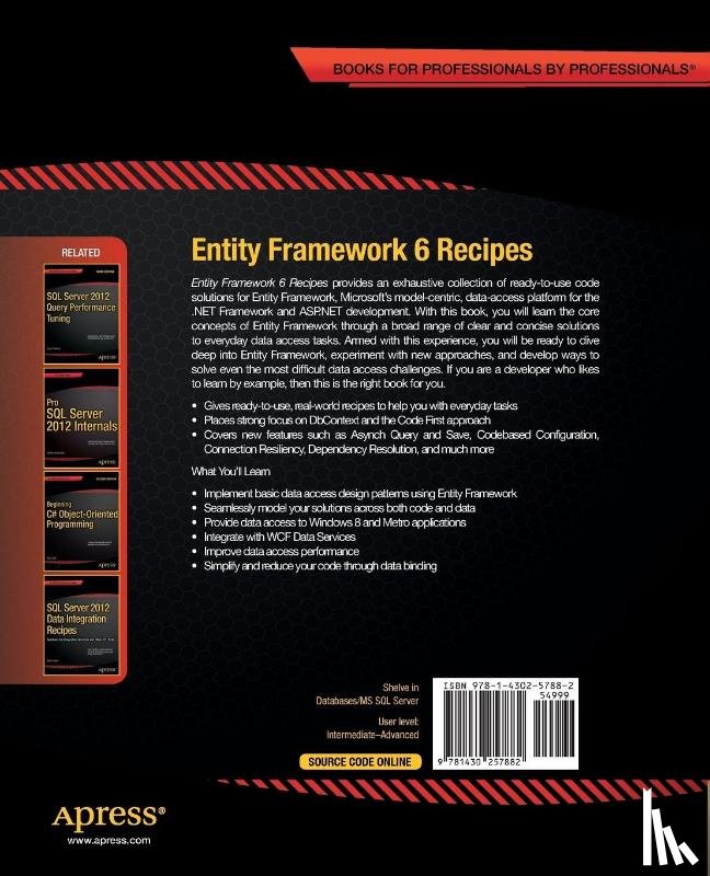 Hirani, Zeeshan, Tenny, Larry, Gupta, Nitin, Driscoll, Brian - Entity Framework 6 Recipes