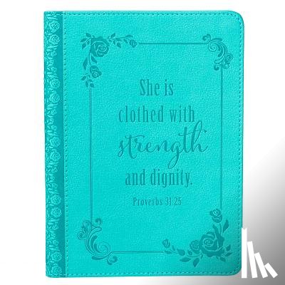 Christian Art Gifts - Christian Art Gifts Classic Handy-Sized Journal Strength and Dignity Proverbs 31 Woman Bible Verse Inspirational Scripture Notebook W/Ribbon, Faux Lea