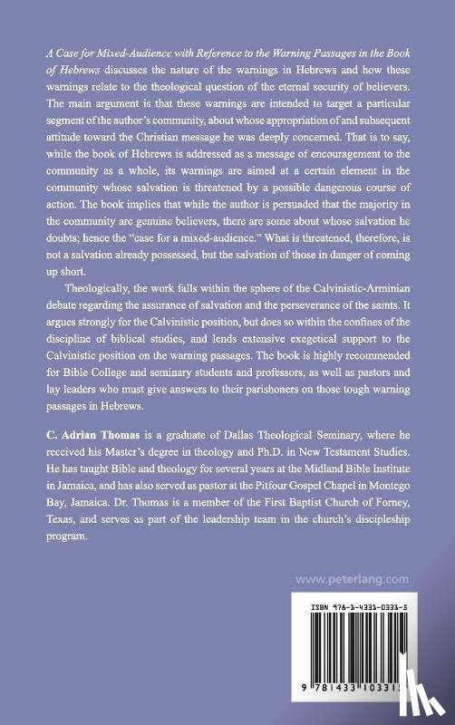 Thomas, C . Adrian - A Case For Mixed-Audience with Reference to the Warning Passages in the Book of Hebrews