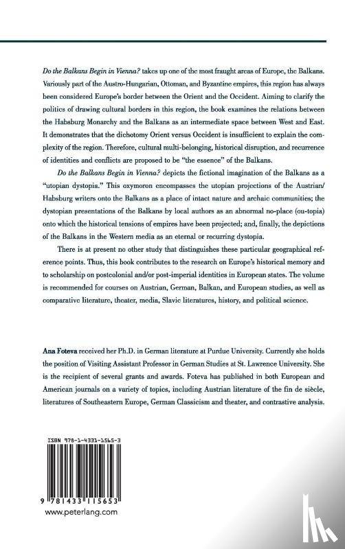 Foteva, Ana - Do the Balkans Begin in Vienna? The Geopolitical and Imaginary Borders between the Balkans and Europe