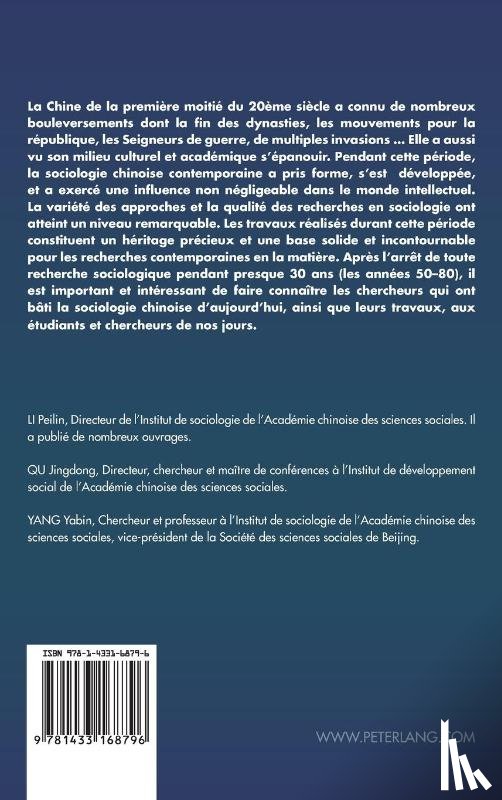Li, Peilin, Qu, Jingdong, Yang, Yabin - Les Sociologues Chinois de la Premiere Moitie Du Xxeme Siecle