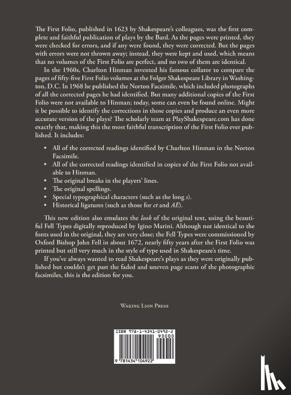 Shakespeare, William - Shakespeare's First Folio Ultimate