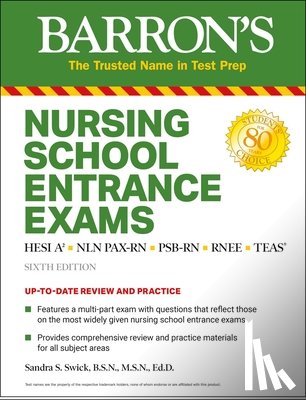 Barron's Educational Series - Nursing School Entrance Exams: Hesi A2 / Nln Pax-RN / Psb-RN / Rnee / Teas