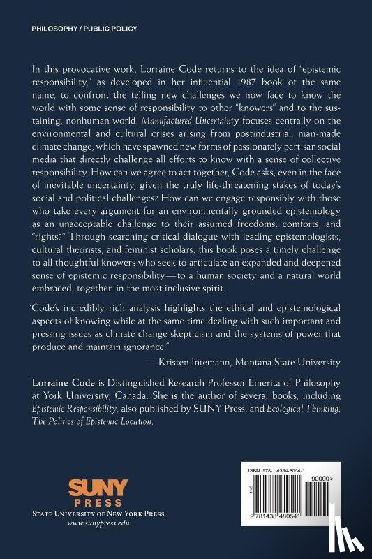 Code, Lorraine - Manufactured Uncertainty