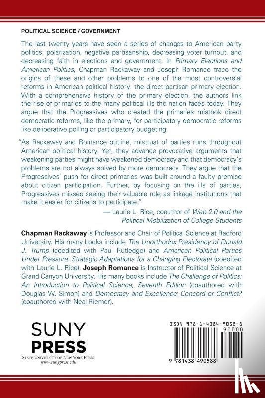 Rackaway, Chapman, Romance, Joseph - Primary Elections and American Politics
