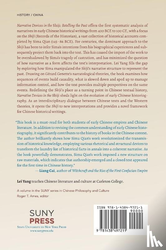 Yang, Lei (Associate Professor - Narrative Devices in the Shiji
