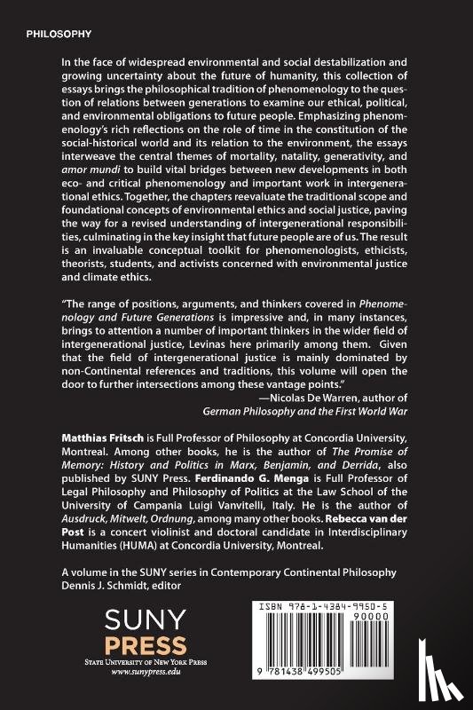  - Phenomenology and Future Generations