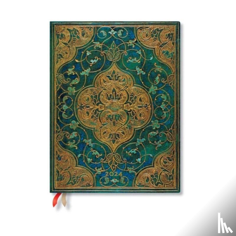 Paperblanks - Turquoise Chronicles (Turquoise Chronicles) Ultra Horizontal 12-month Dayplanner 2024 (Elastic Band Closure)