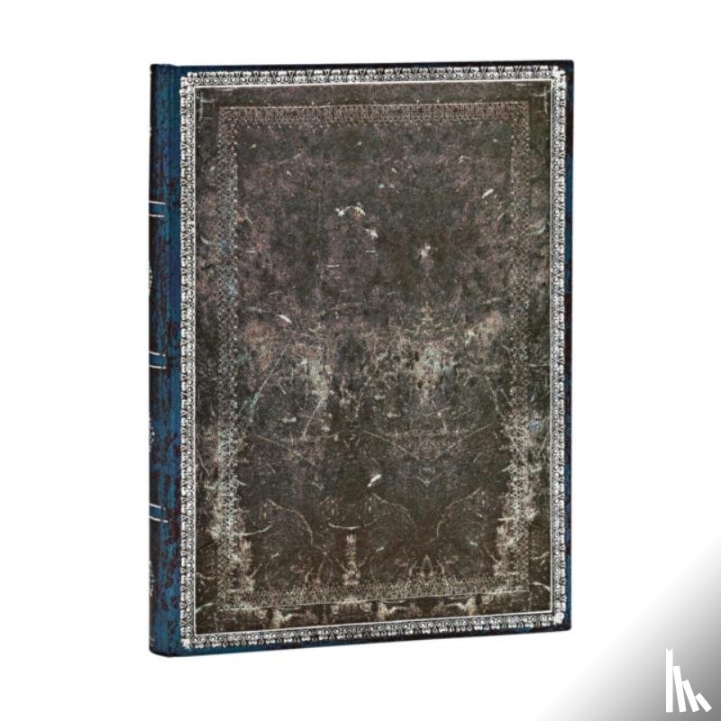 Paperblanks - Midnight Steel Midi Lined Hardcover Journal (Elastic Band Closure)