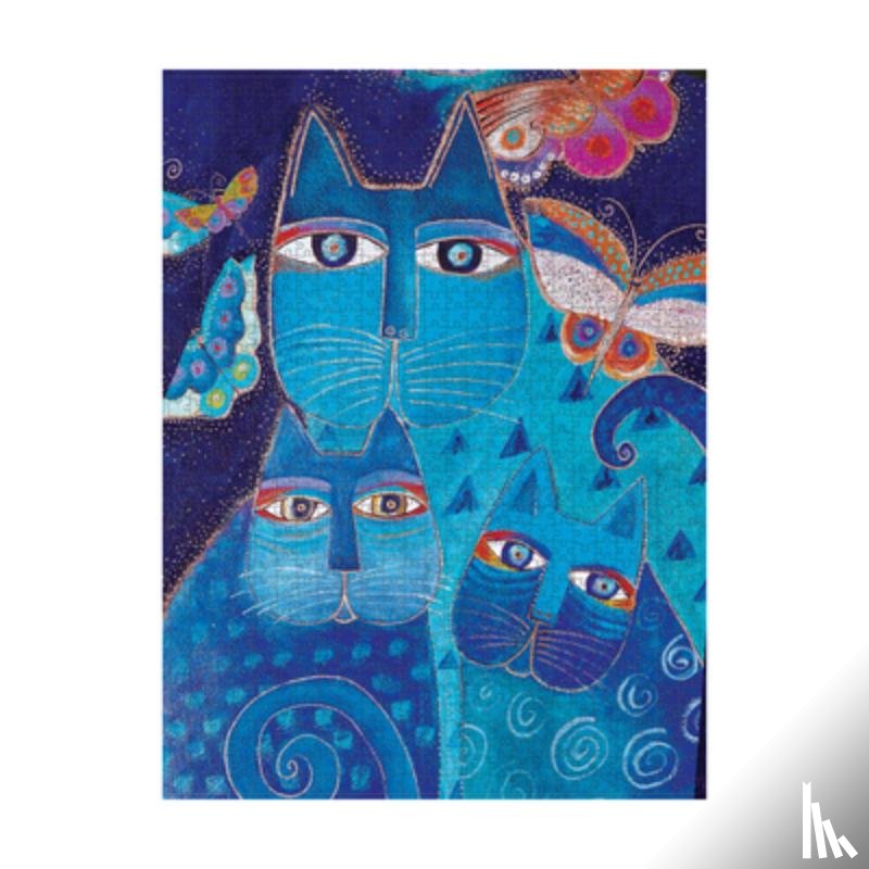 Paperblanks - Blue Cats & Butterflies 500 Piece Jigsaw Puzzle, Laurel Burch Collection by Paperblanks (Fantastic Felines)