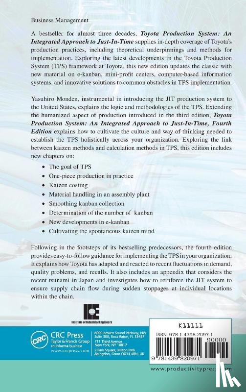 Monden, Yasuhiro - Toyota Production System