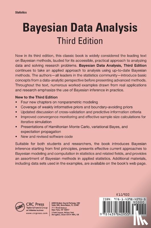 Gelman, Andrew (Department of Statistics, Carlin, John B. (The Royal Children's Hospital, Stern, Hal S. (University of California, Dunson, David B. (Duke University - Bayesian Data Analysis