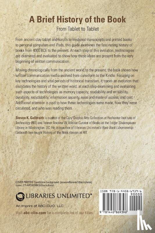 Galbraith, Steven K. (Rochester Institute of Technology - A Brief History of the Book
