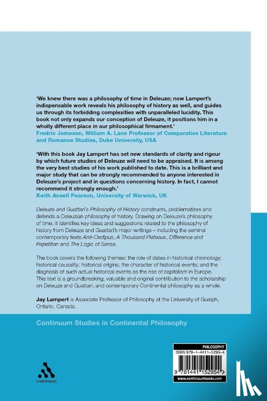 Lampert, Associate Professor Jay (Duquesne University - Deleuze and Guattari's Philosophy of History