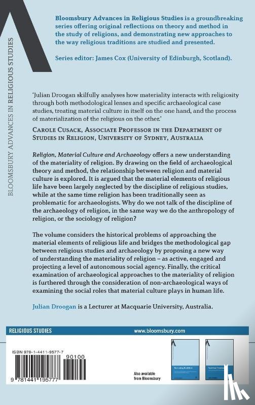 Droogan, Dr Julian - Religion, Material Culture and Archaeology