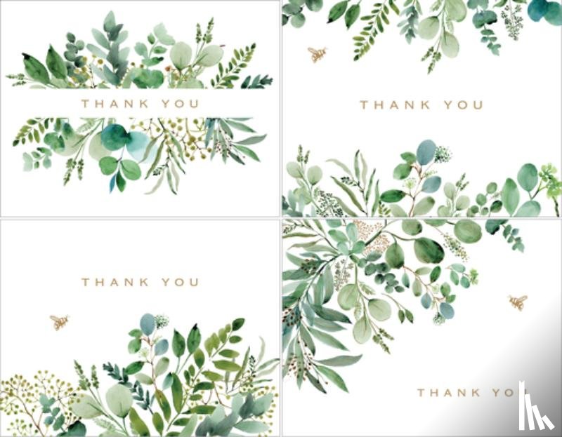  - Eucalyptus Premium Thank You Note Cards (20 Cards with 4 Unique Designs. 21 Self-Sealing Envelopes)