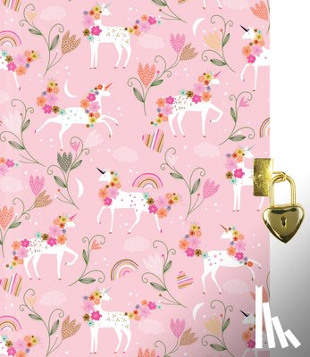  - Unicorn Blooms Locking Journal (Diary with Lock)