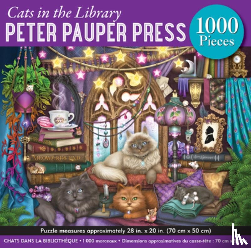 Peter Pauper Press - Cats in the Library 1000-Piece Jigsaw Puzzle