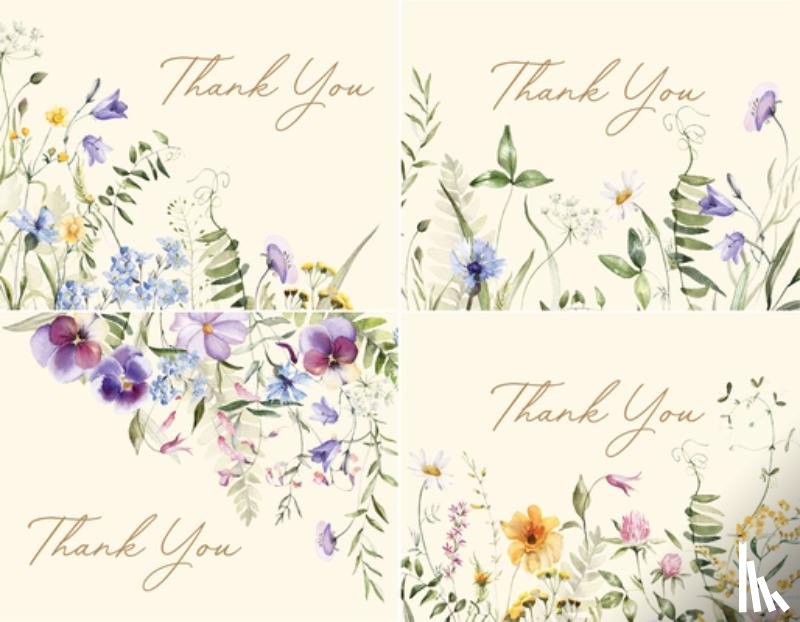  - Wildflowers Premium Thank You Note Cards (20 Cards with 4 Unique Designs. 21 Self-Sealing Envelopes)